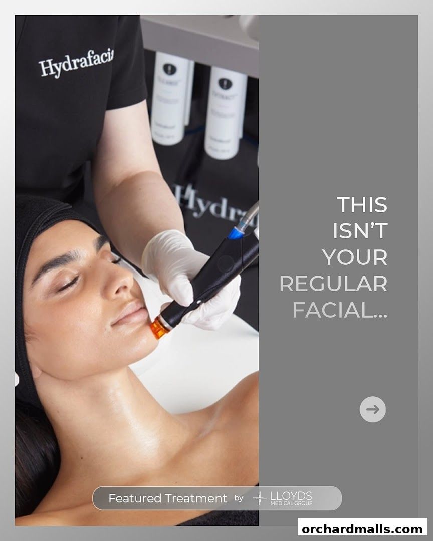 A woman receives a facial treatment with a HydraFacial device by Lloyds Medical Group.