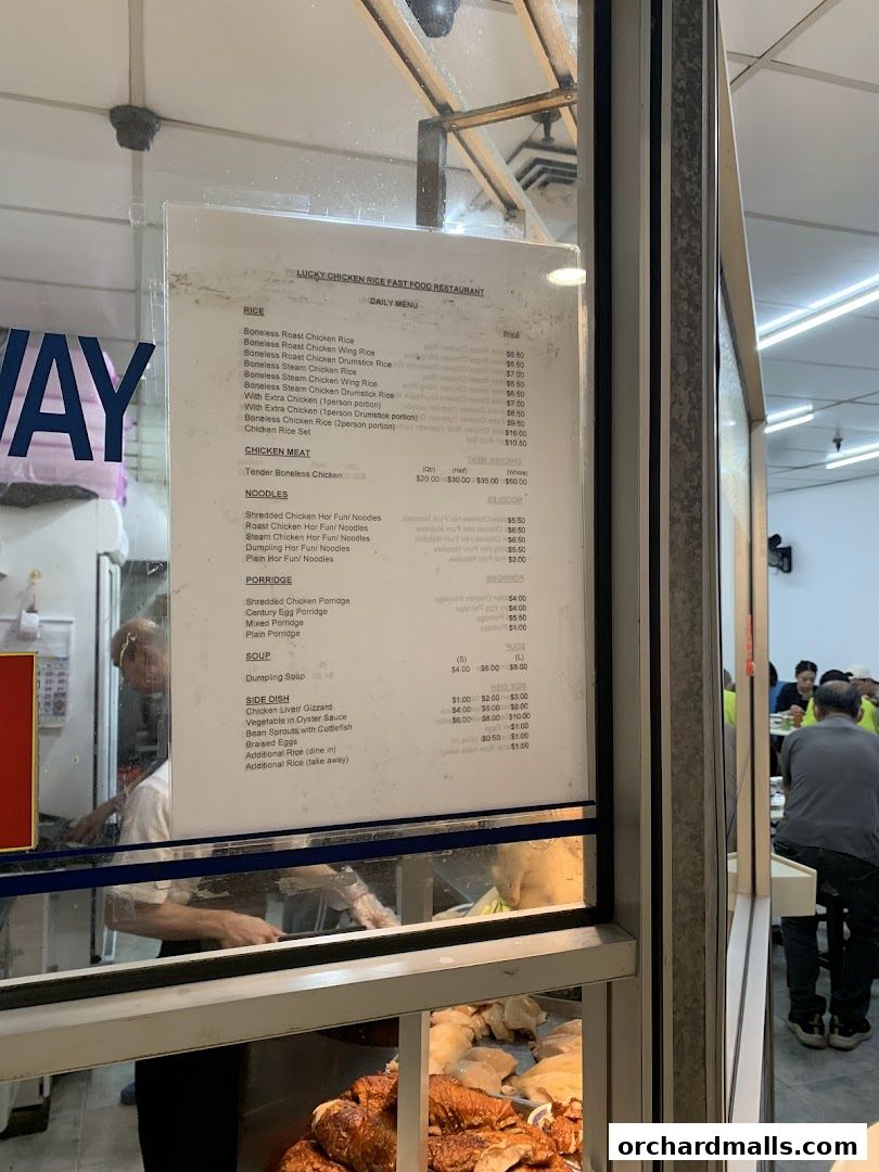 Menu page for Lucky Chicken Rice