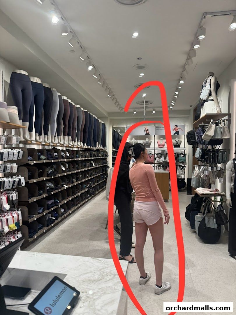 Interior view of a Lululemon store showcasing activewear and accessories.