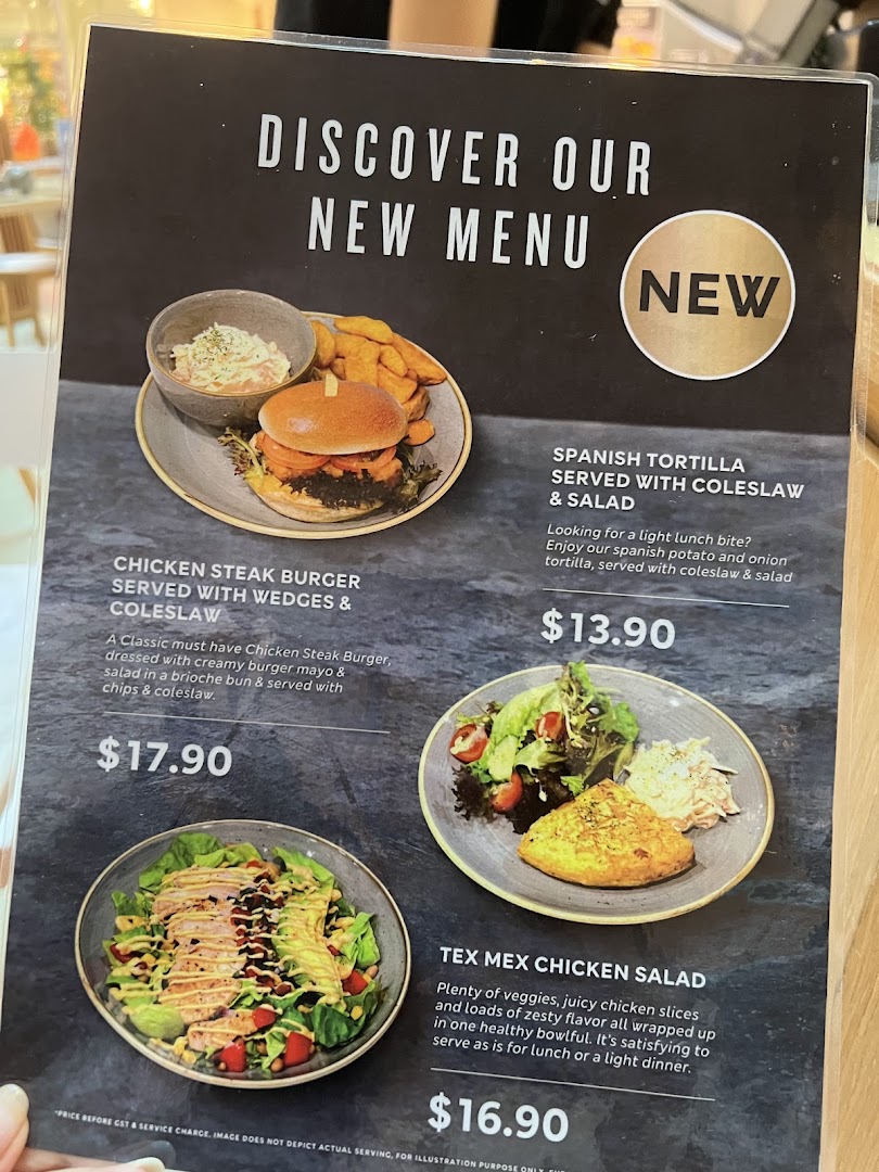 Menu page for MS Café