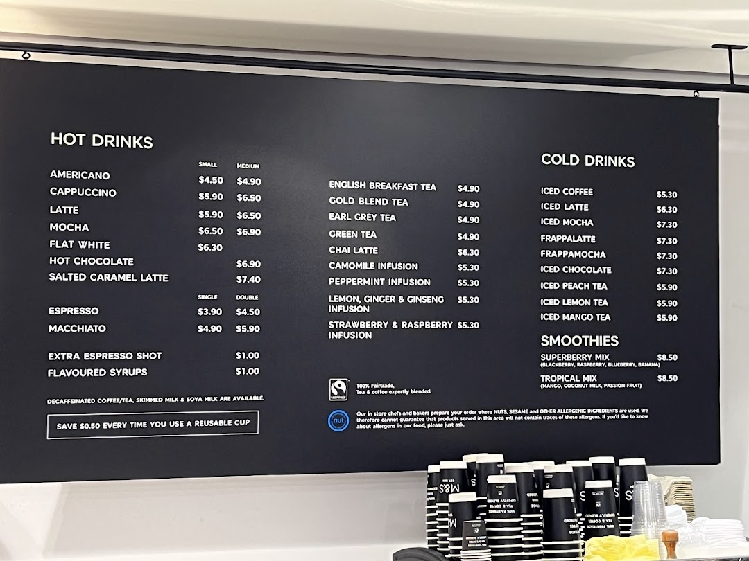 Menu page for MS Café