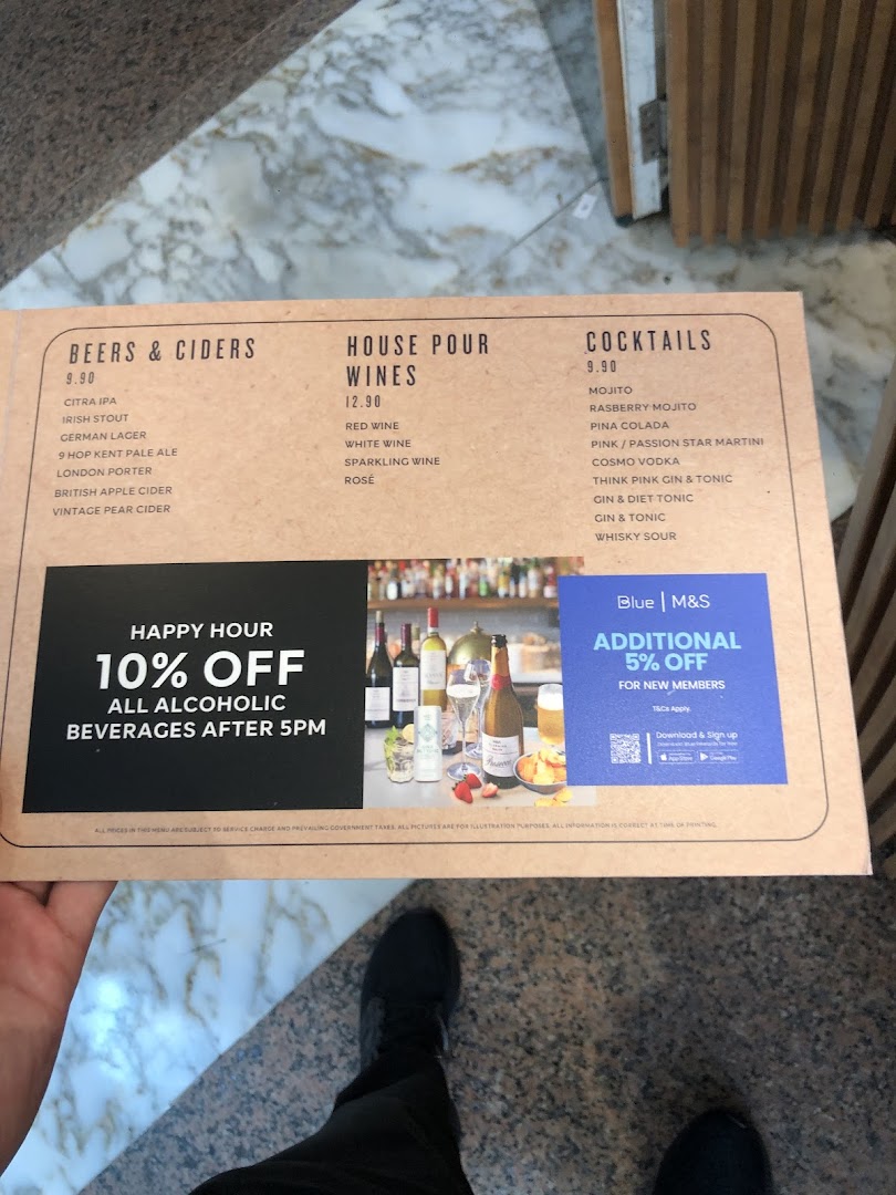 Menu page for MS Café