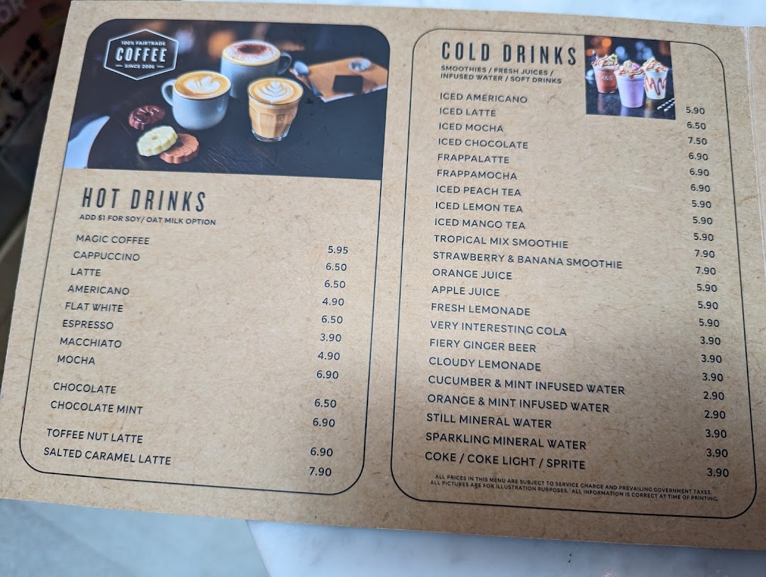 Menu page for MS Café