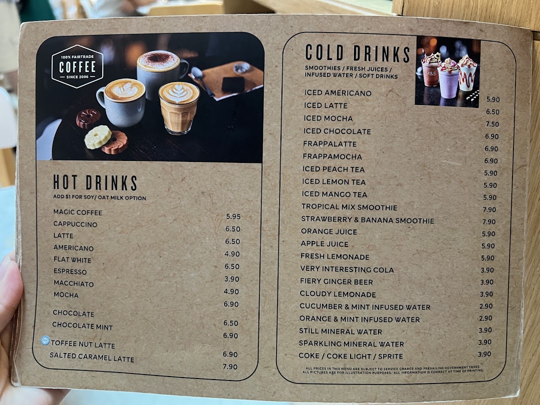 Menu page for MS Café