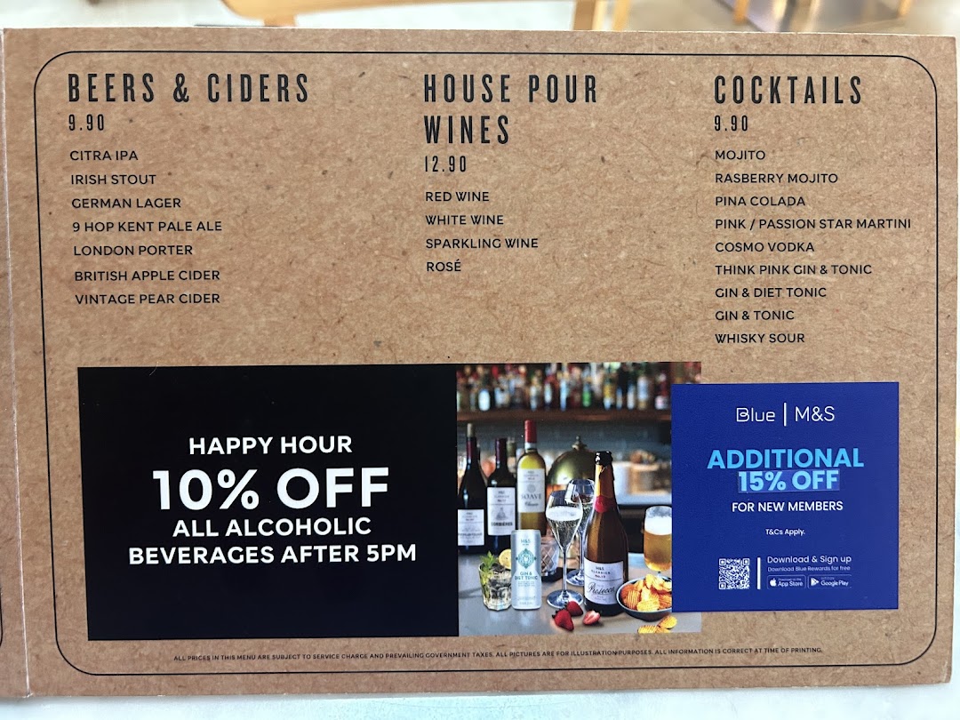 Menu page for MS Café