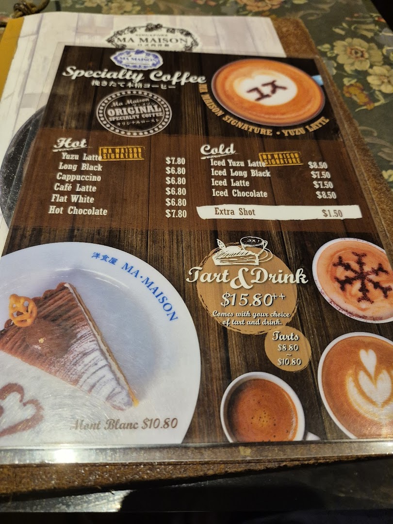 Menu page for Ma Maison