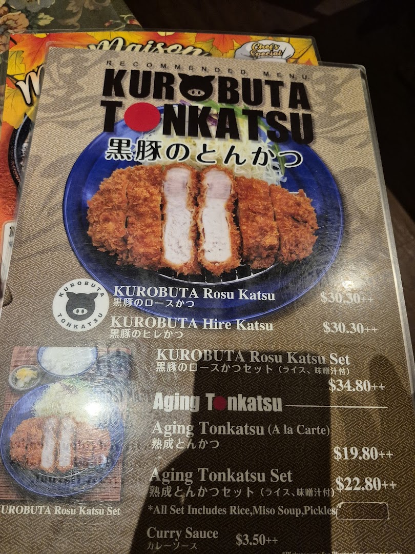 Menu page for Ma Maison