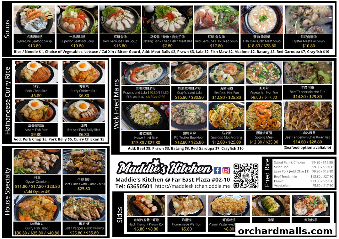 Menu page for Maddies Kitchen