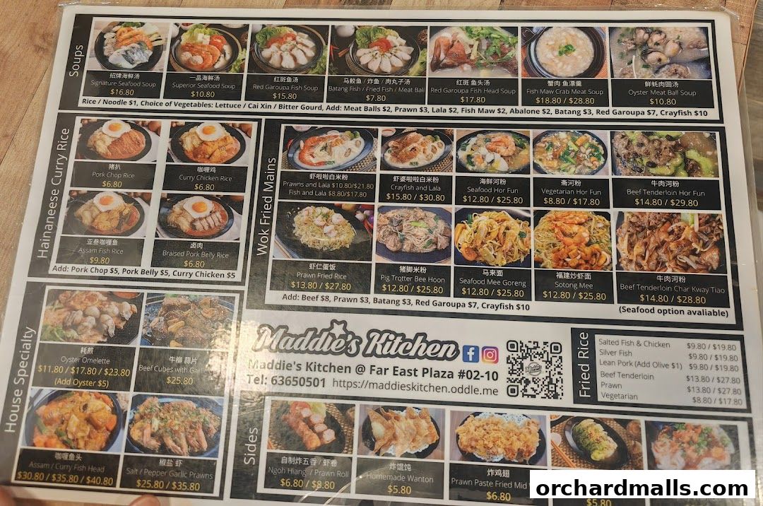 Menu page for Maddies Kitchen