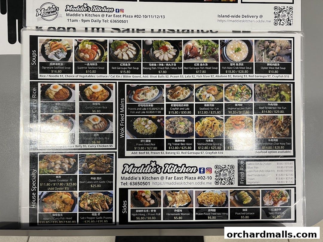 Menu page for Maddies Kitchen