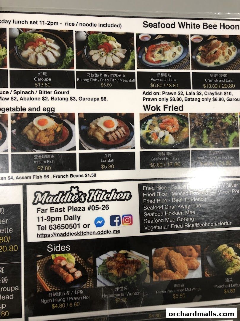 Menu page for Maddies Kitchen