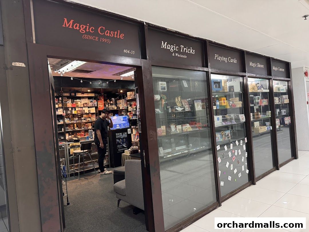 The storefront of Magic Castle, a shop selling magic tricks, playing cards, and magic show supplies.