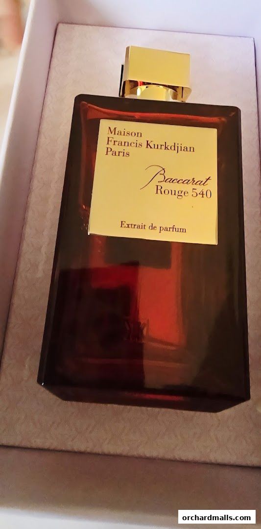 A bottle of Maison Francis Kurkdjian Baccarat Rouge 540 Extrait de parfum.
