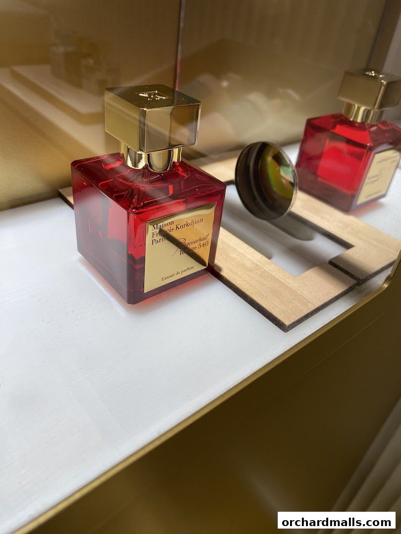 Close-up of Maison Francis Kurkdjian Baccarat Rouge 540 perfume bottles.