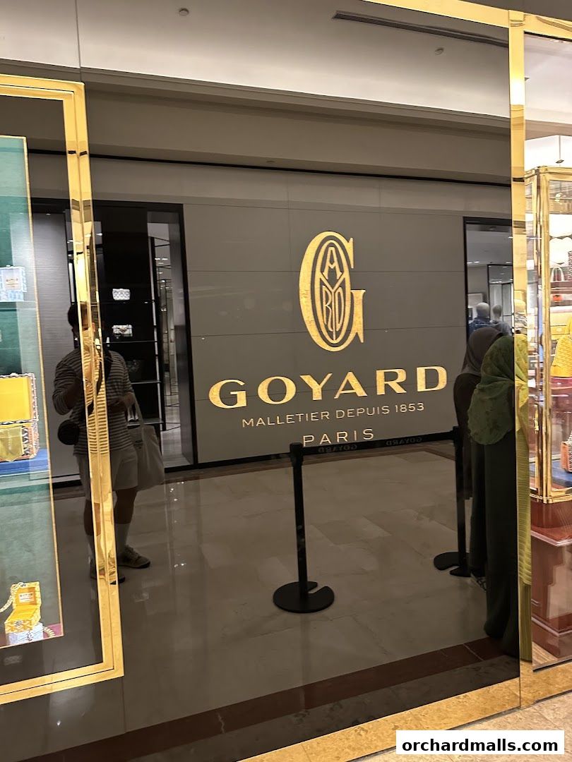 The entrance of Maison Goyard Singapore Takashimaya, featuring the brand's logo and name.