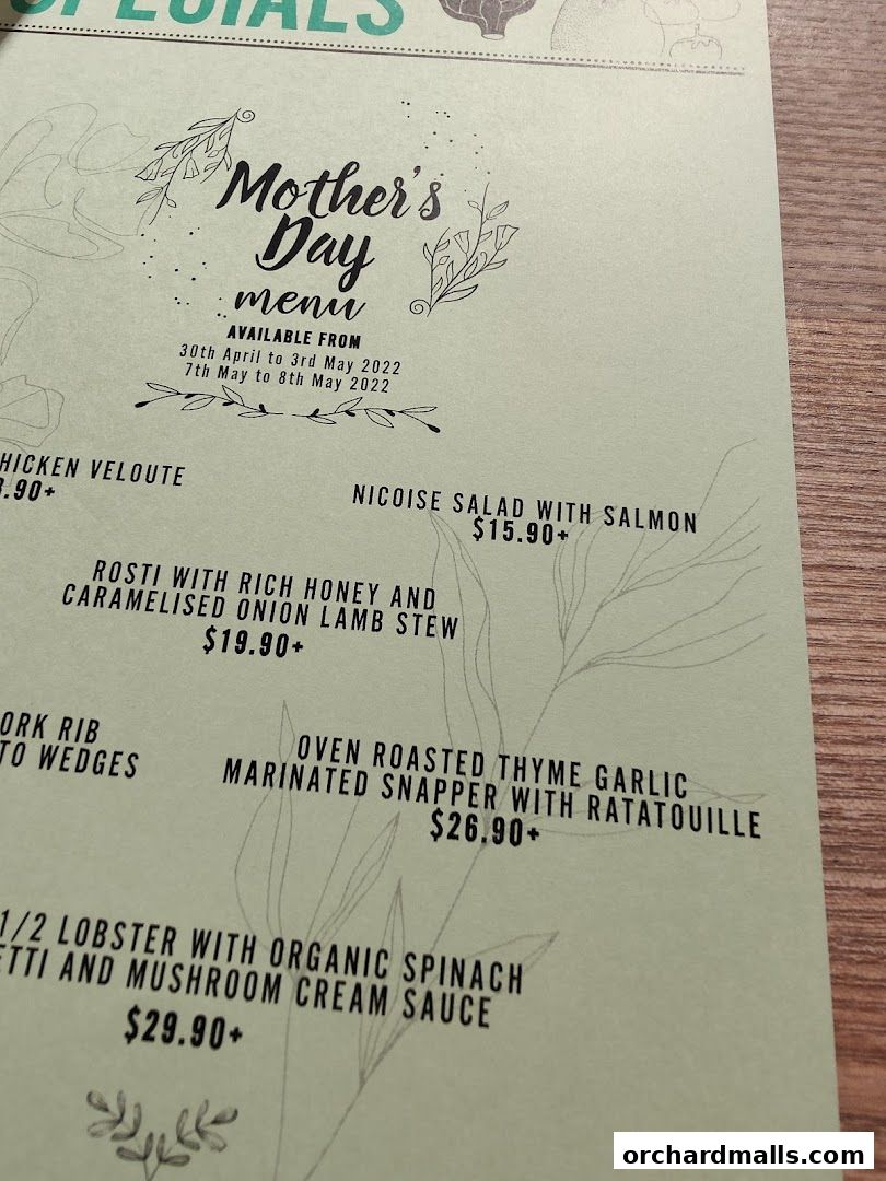 Menu page for Marché 313somerset