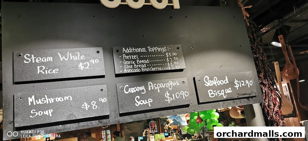 Menu page for Marché 313somerset