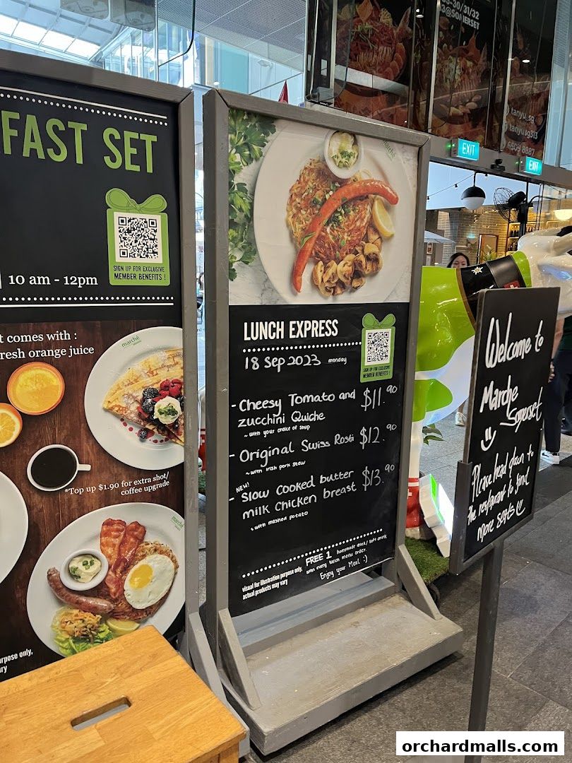 Menu page for Marché 313somerset