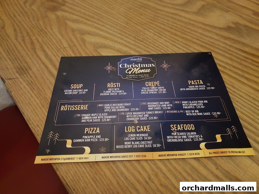 Menu page for Marché 313somerset