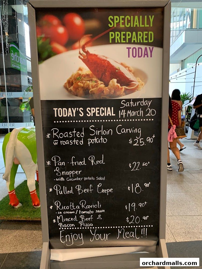 Menu page for Marché 313somerset