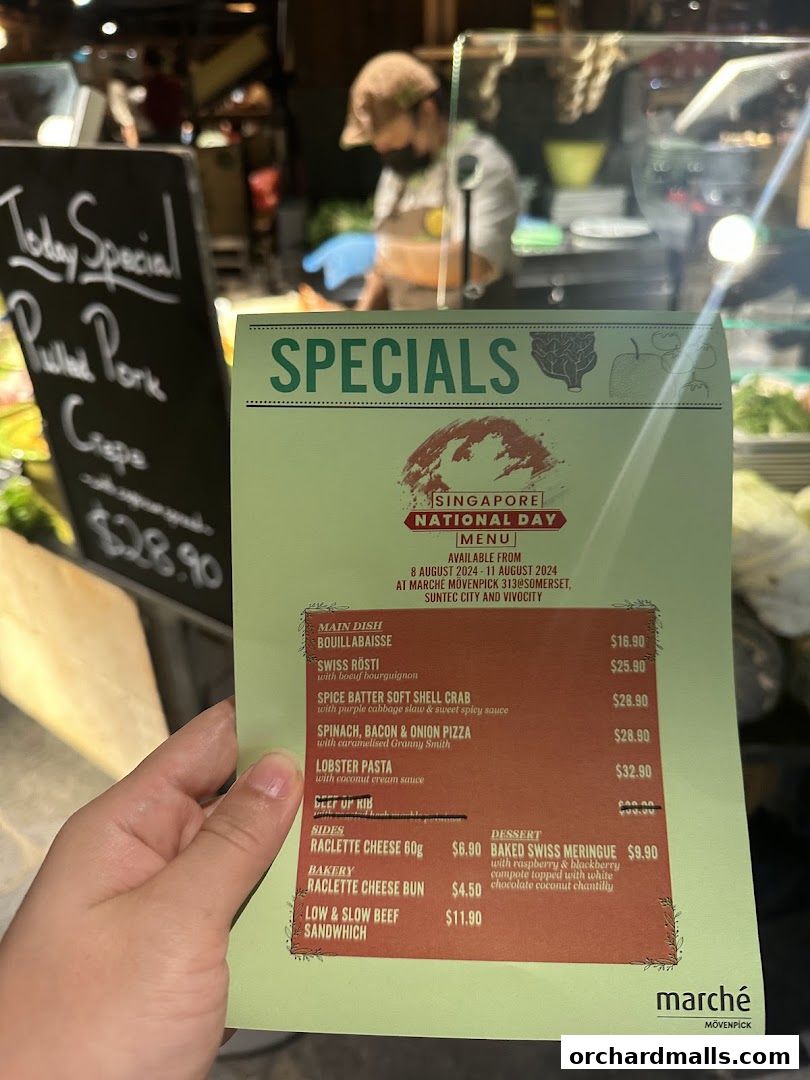 Menu page for Marché 313somerset