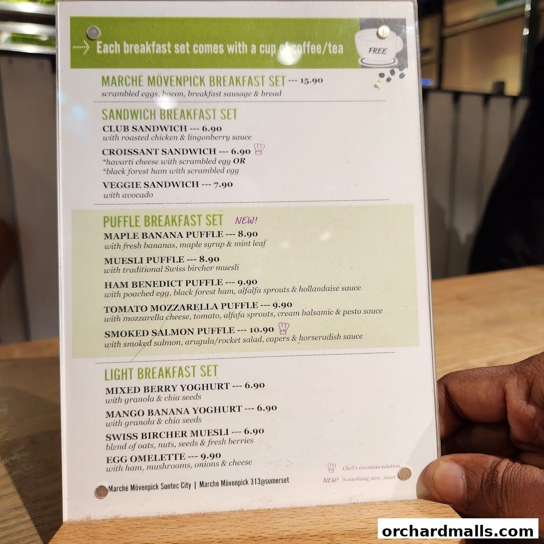 Menu page for Marché 313somerset