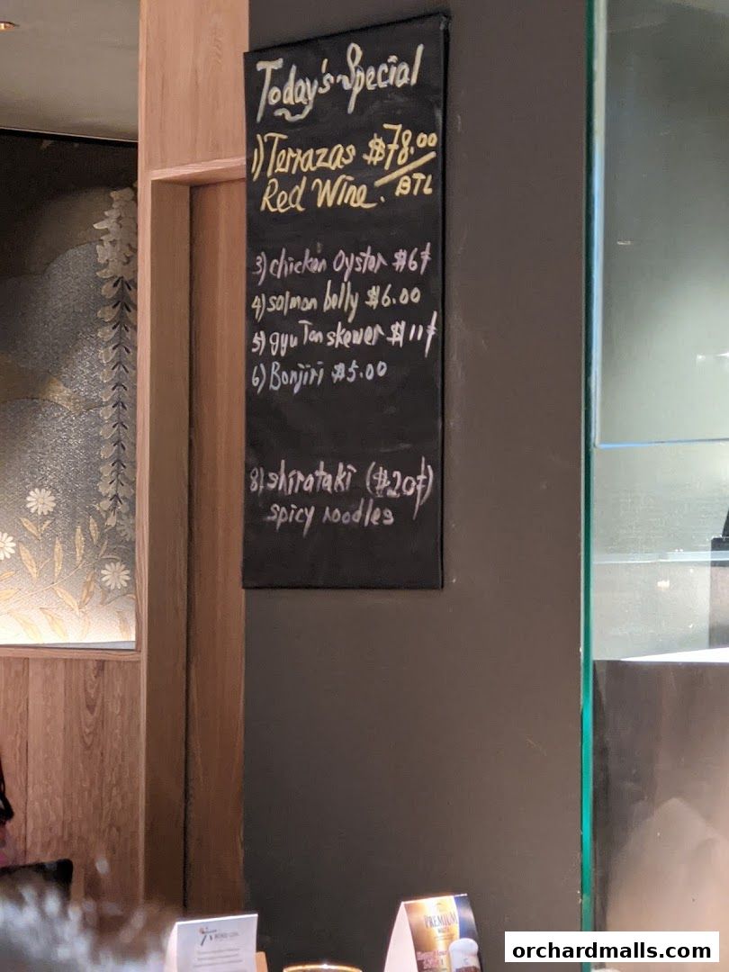 Menu page for Matsukiya