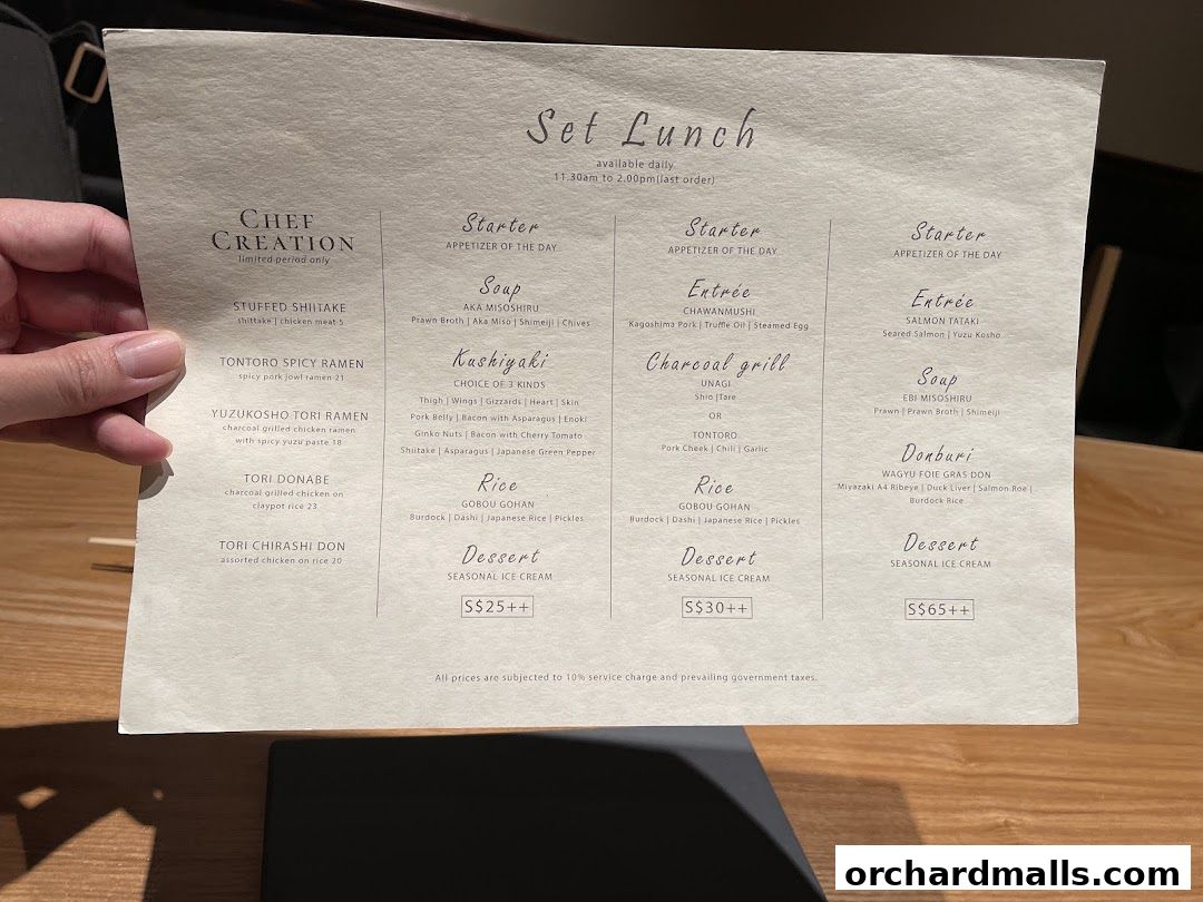 Menu page for Matsukiya