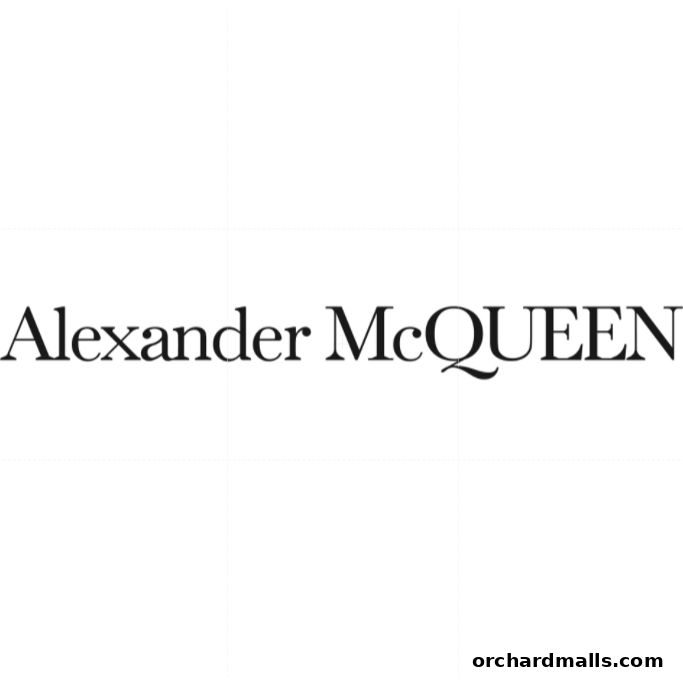 The Alexander McQueen logo is displayed in a classic serif font on a white background.