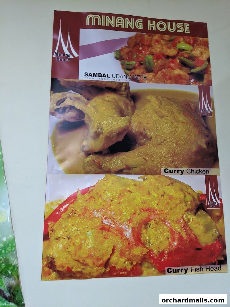 Menu page for Minang House