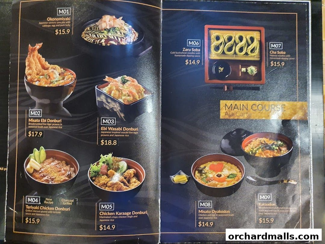 Menu page for Misato