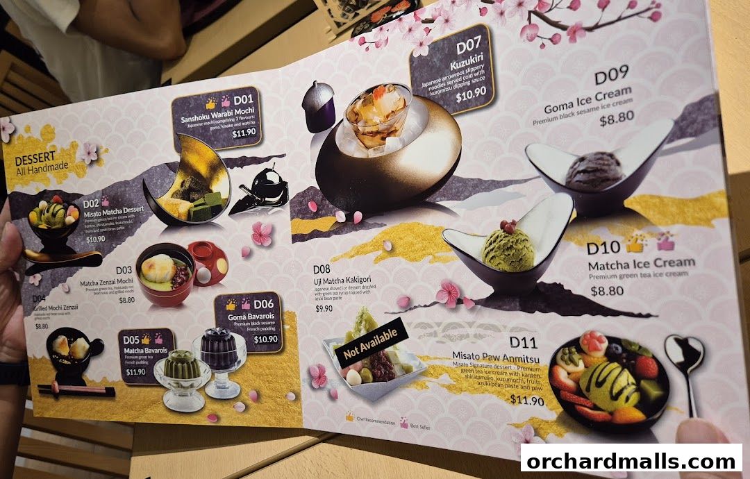 Menu page for Misato