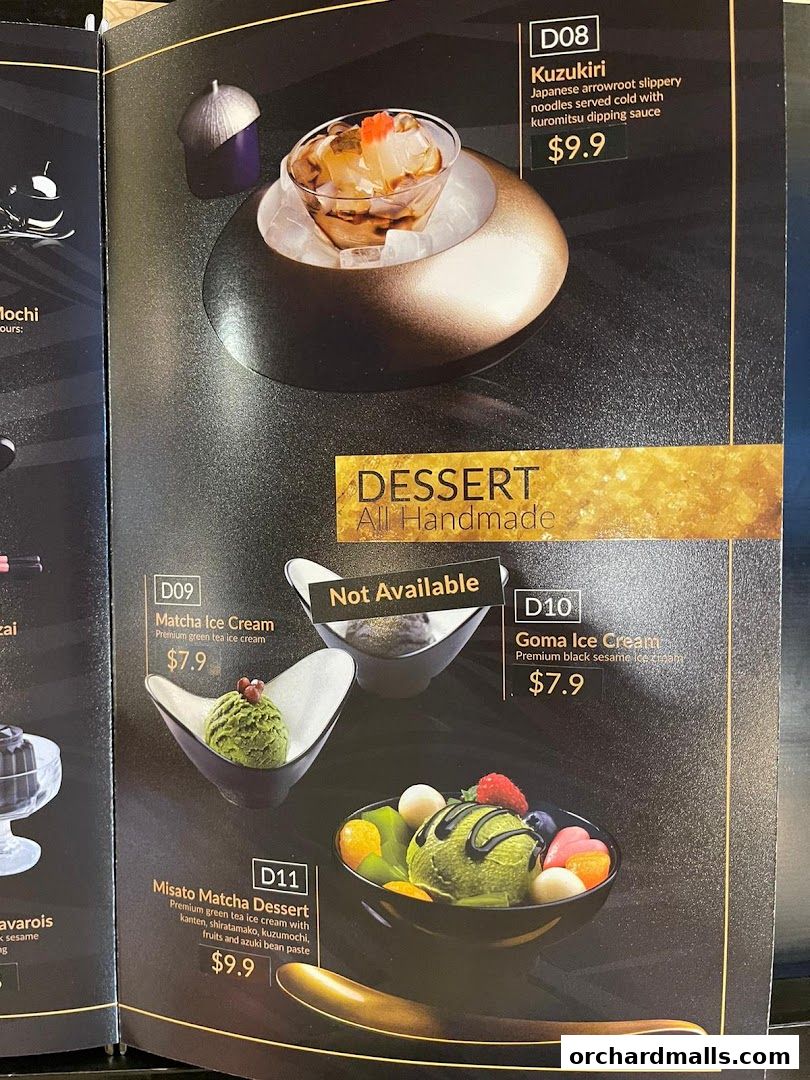 Menu page for Misato