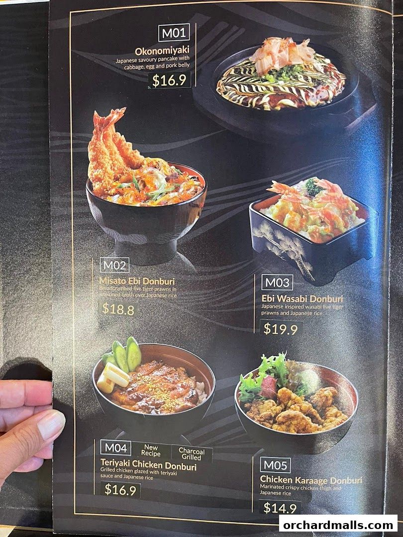 Menu page for Misato