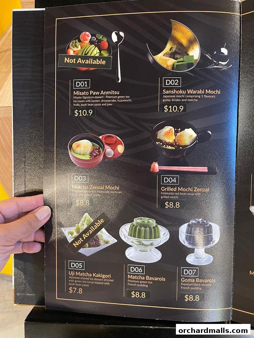 Menu page for Misato