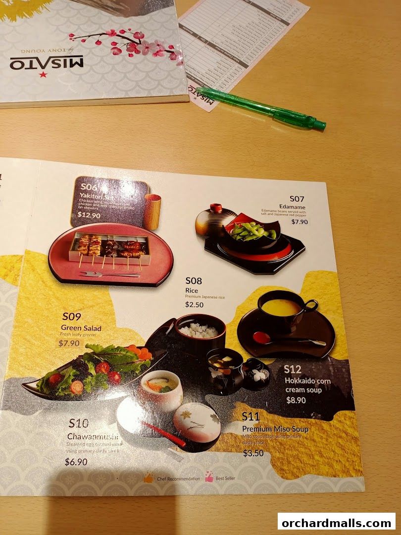 Menu page for Misato