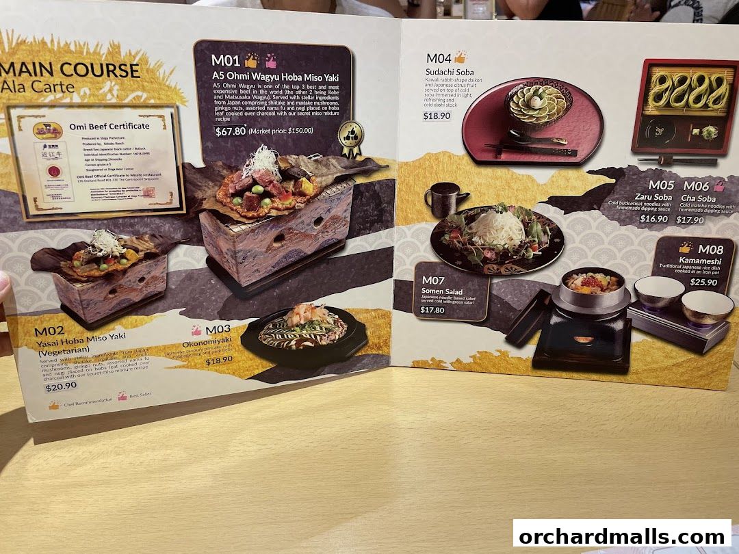 Menu page for Misato