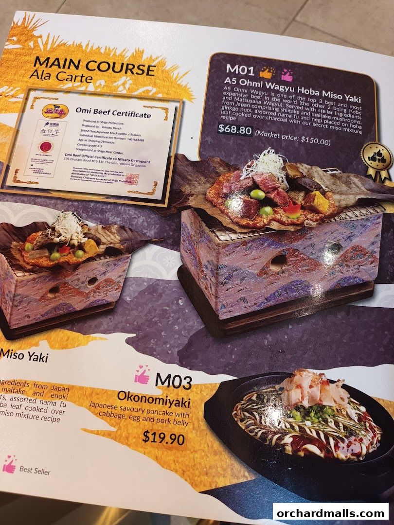 Menu page for Misato