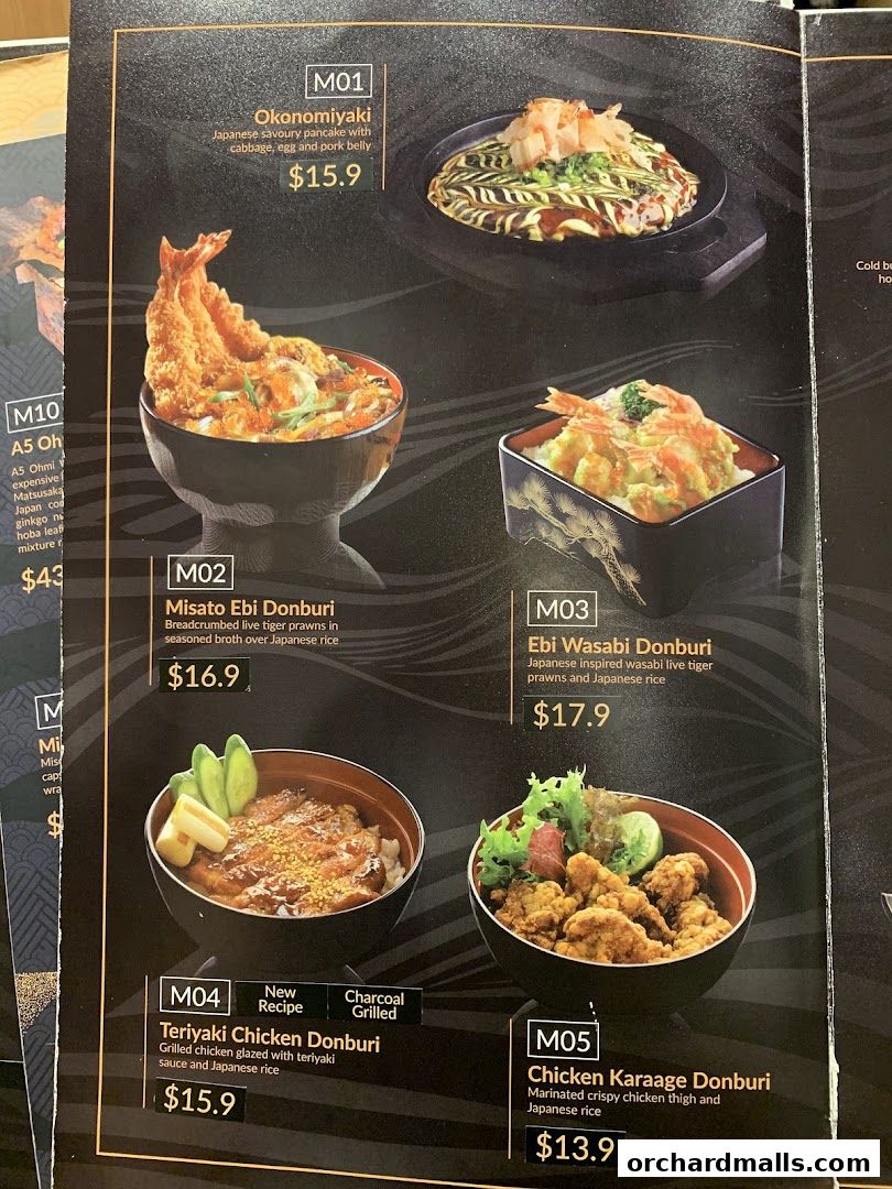 Menu page for Misato