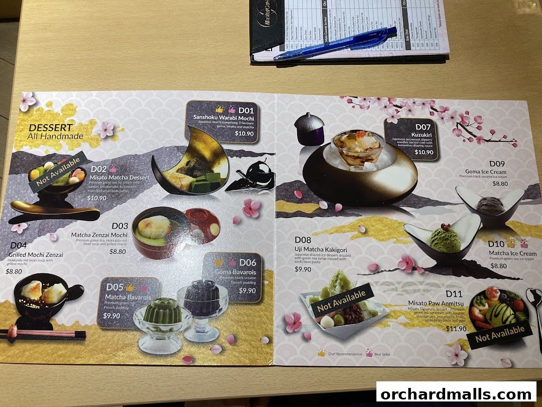 Menu page for Misato