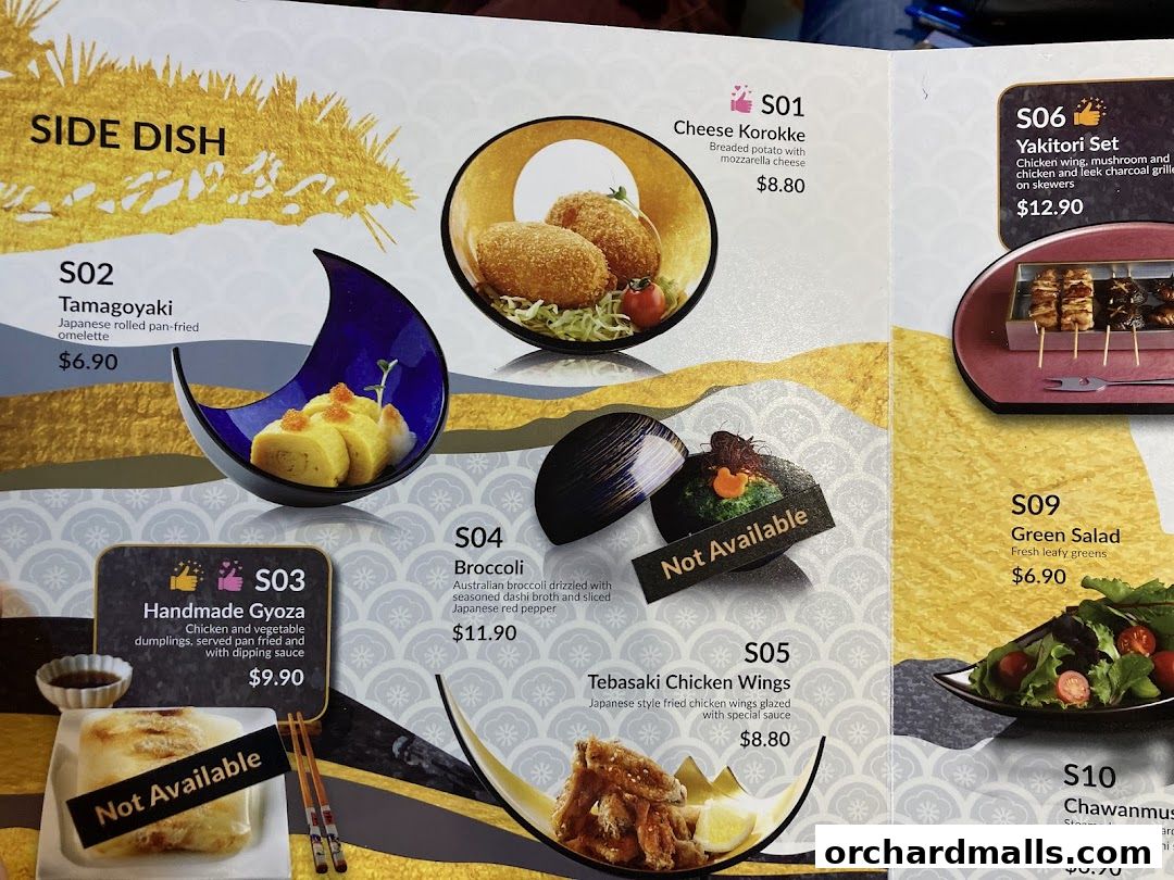 Menu page for Misato