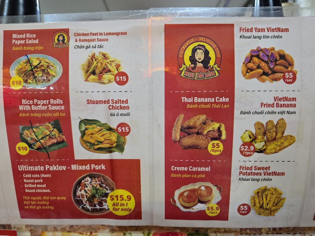 Menu page for Miss Saigon Singapore - Orchard Plaza