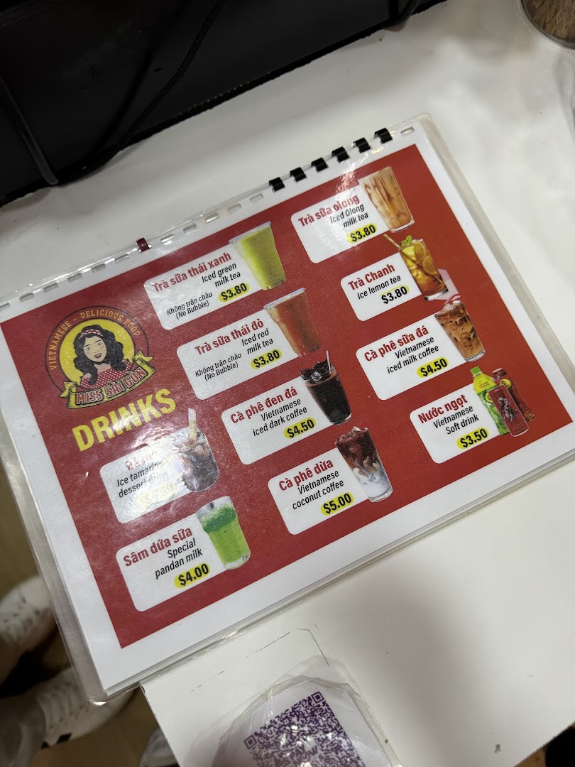 Menu page for Miss Saigon Singapore - Orchard Plaza