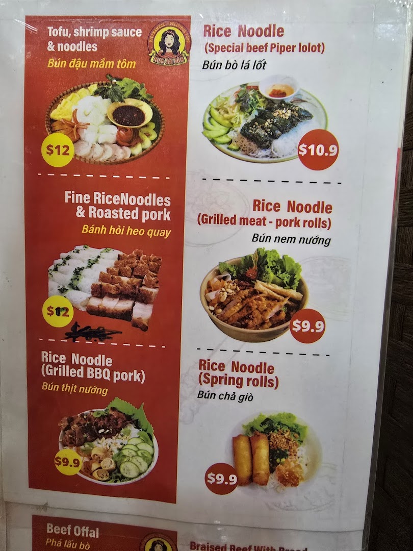 Menu page for Miss Saigon Singapore - Orchard Plaza