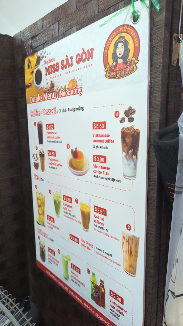 Menu page for Miss Saigon Singapore - Orchard Plaza
