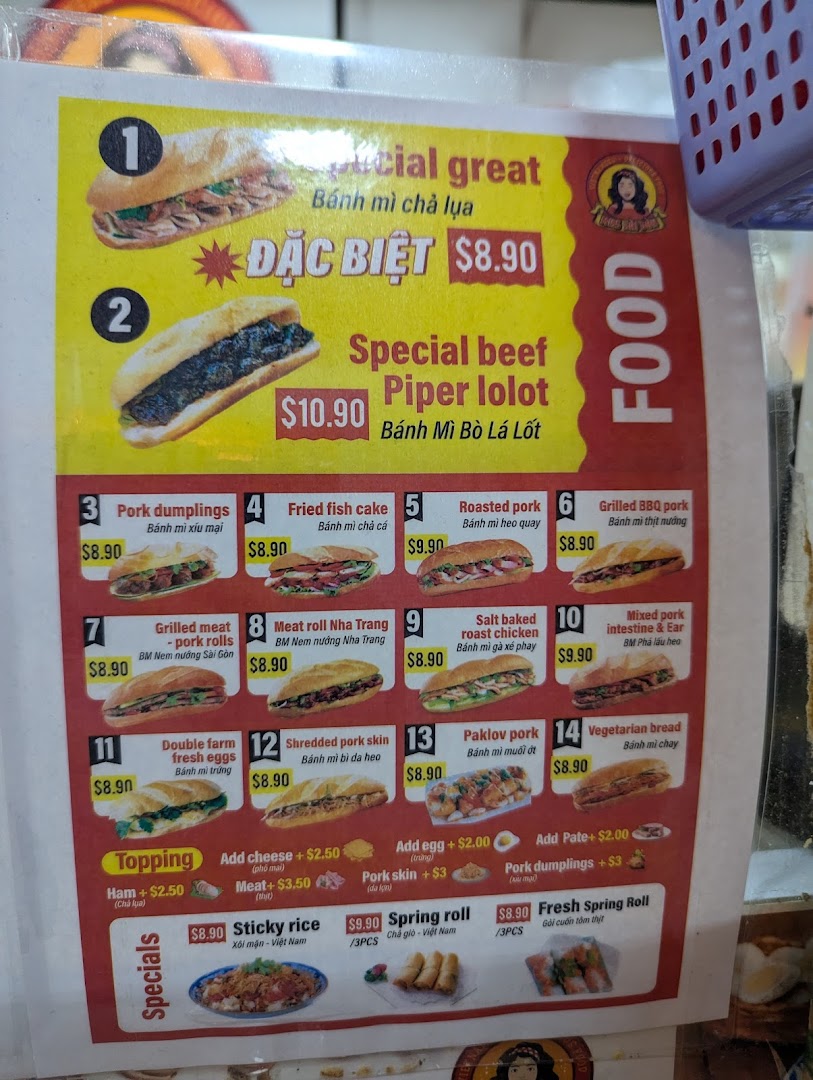 Menu page for Miss Saigon Singapore - Orchard Plaza