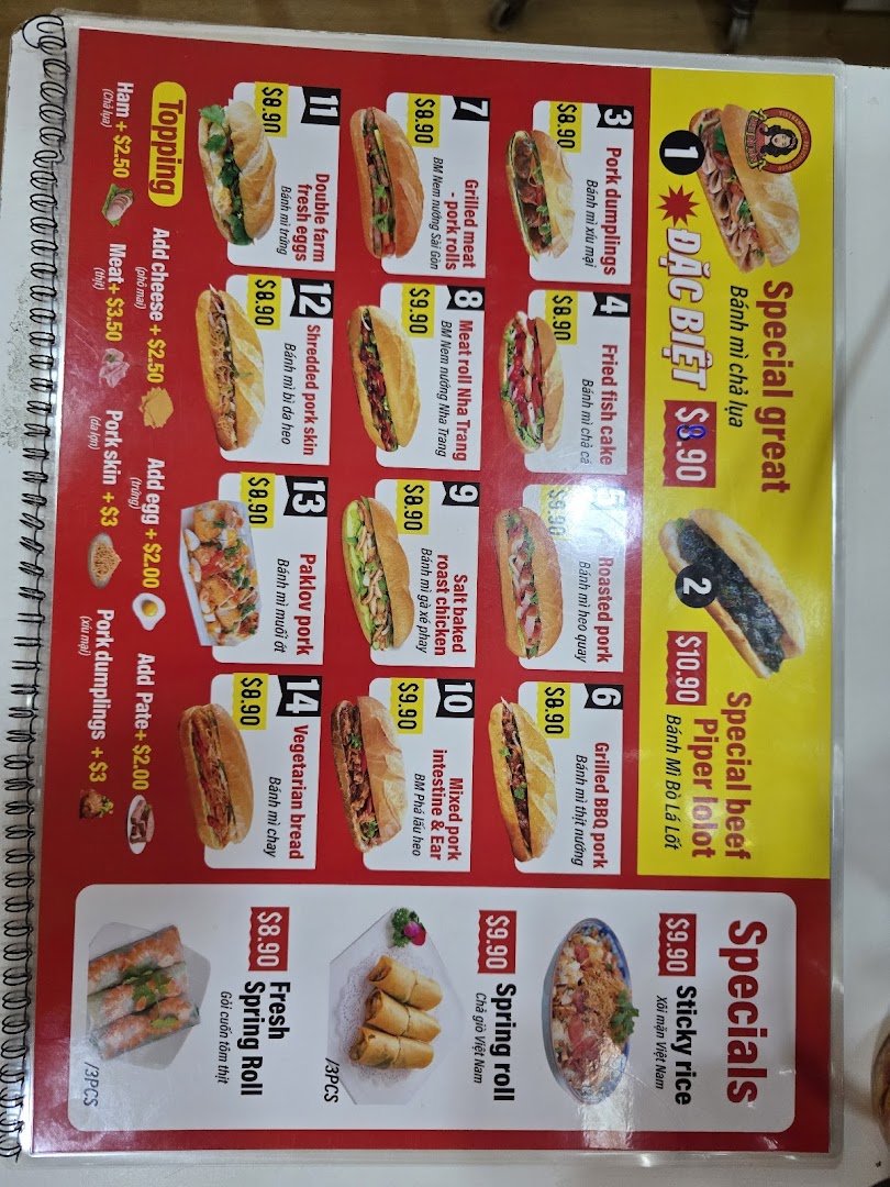 Menu page for Miss Saigon Singapore - Orchard Plaza