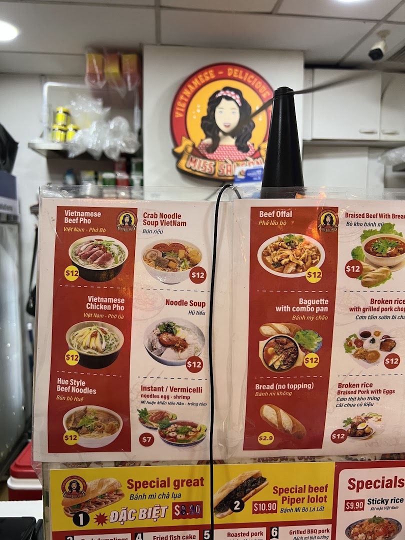 Menu page for Miss Saigon Singapore - Orchard Plaza