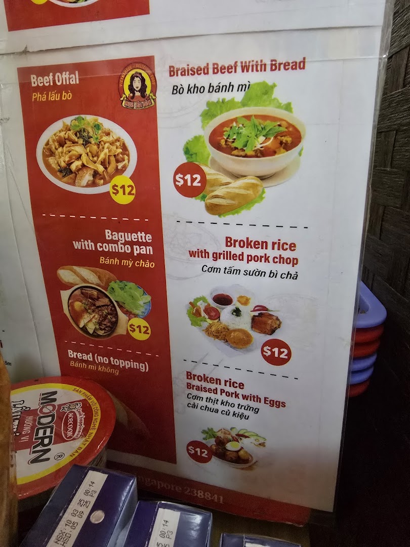 Menu page for Miss Saigon Singapore - Orchard Plaza