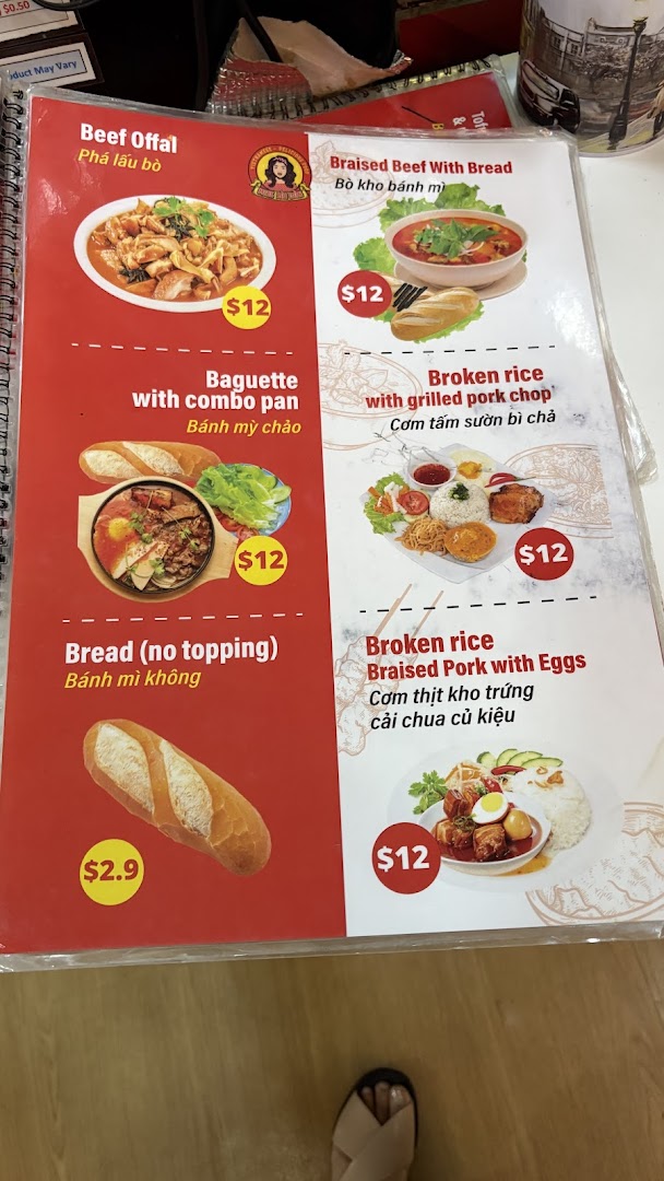 Menu page for Miss Saigon Singapore - Orchard Plaza